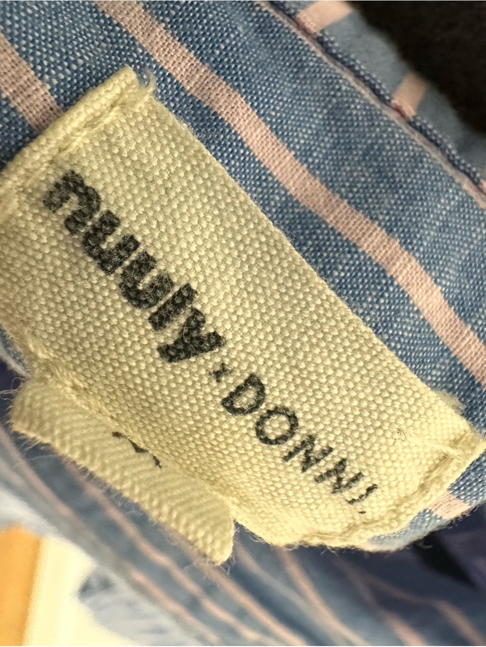 Donni x Nuuly Blue Stripe Relaxed Button-Up Shirt - Medium - Picture 9 of 9